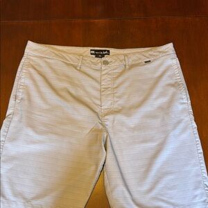 Travis Mathew Men's Striped Shorts in Light Gray